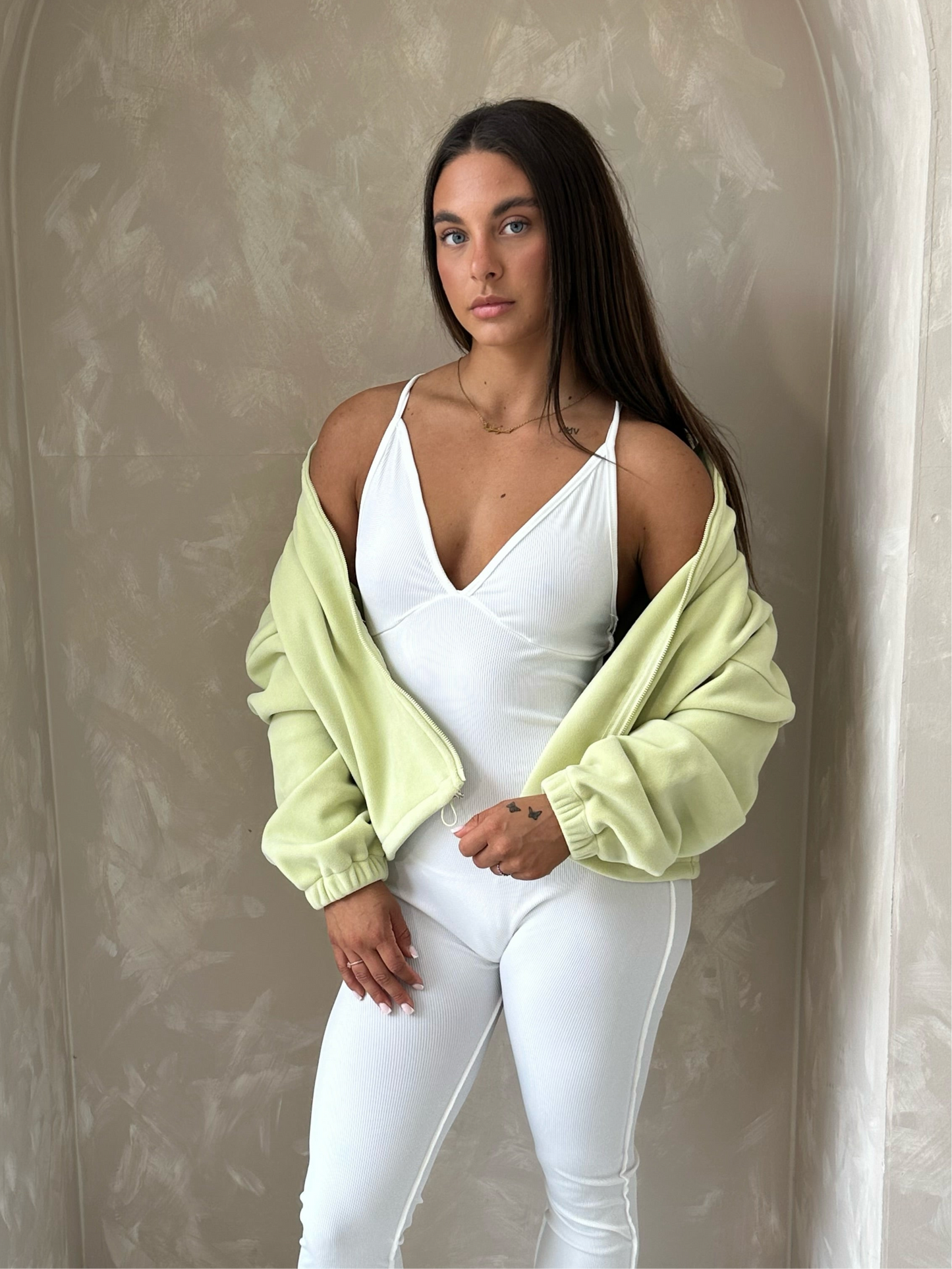 Ribbed Jumpsuit in Grey or white