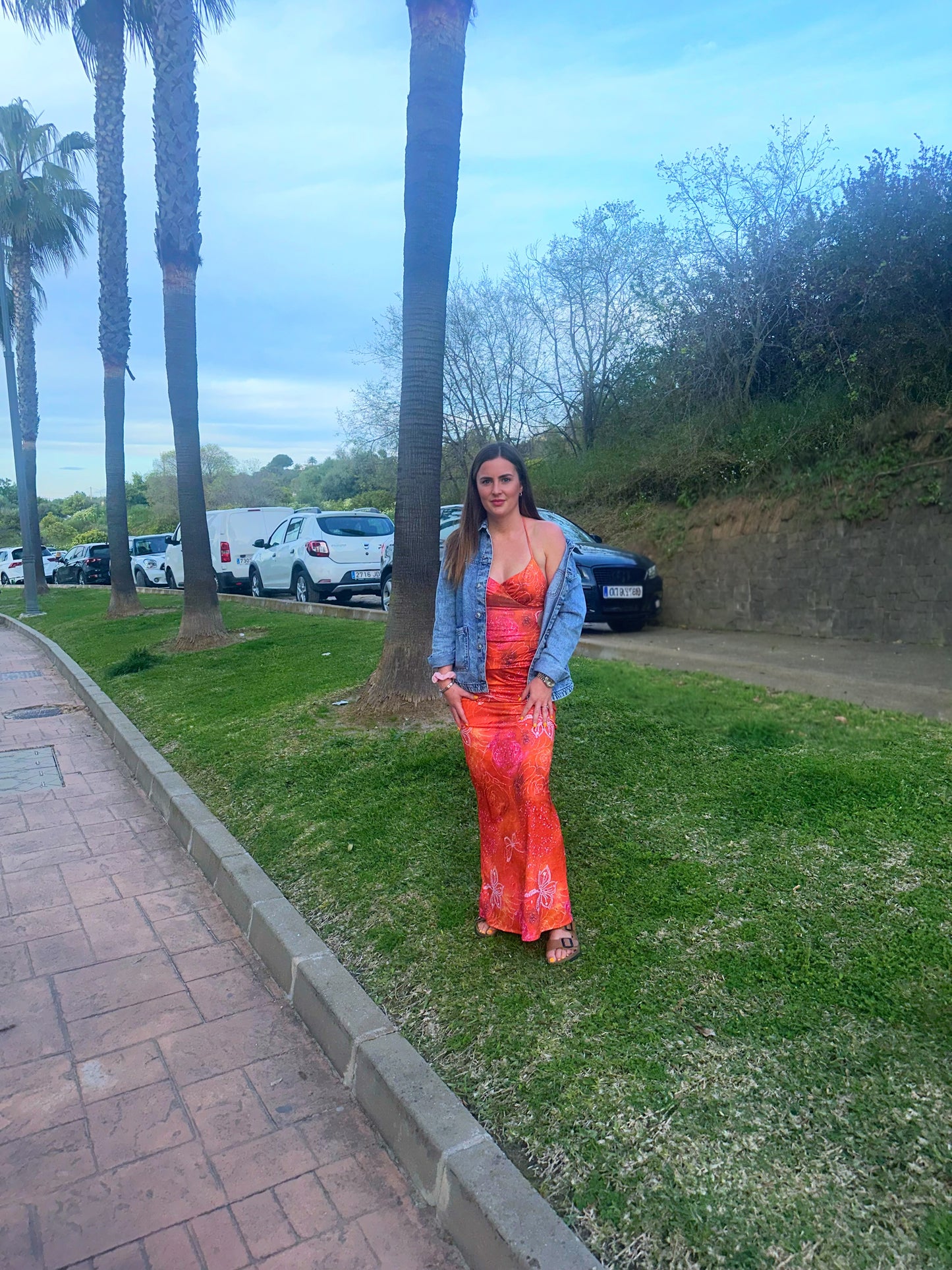 Halter Printed Cut Out Maxi Dress