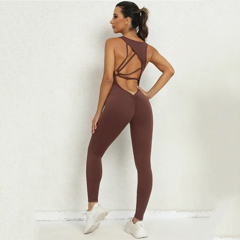 Back Detail Plunge Unitard - 3 Colour Ways
