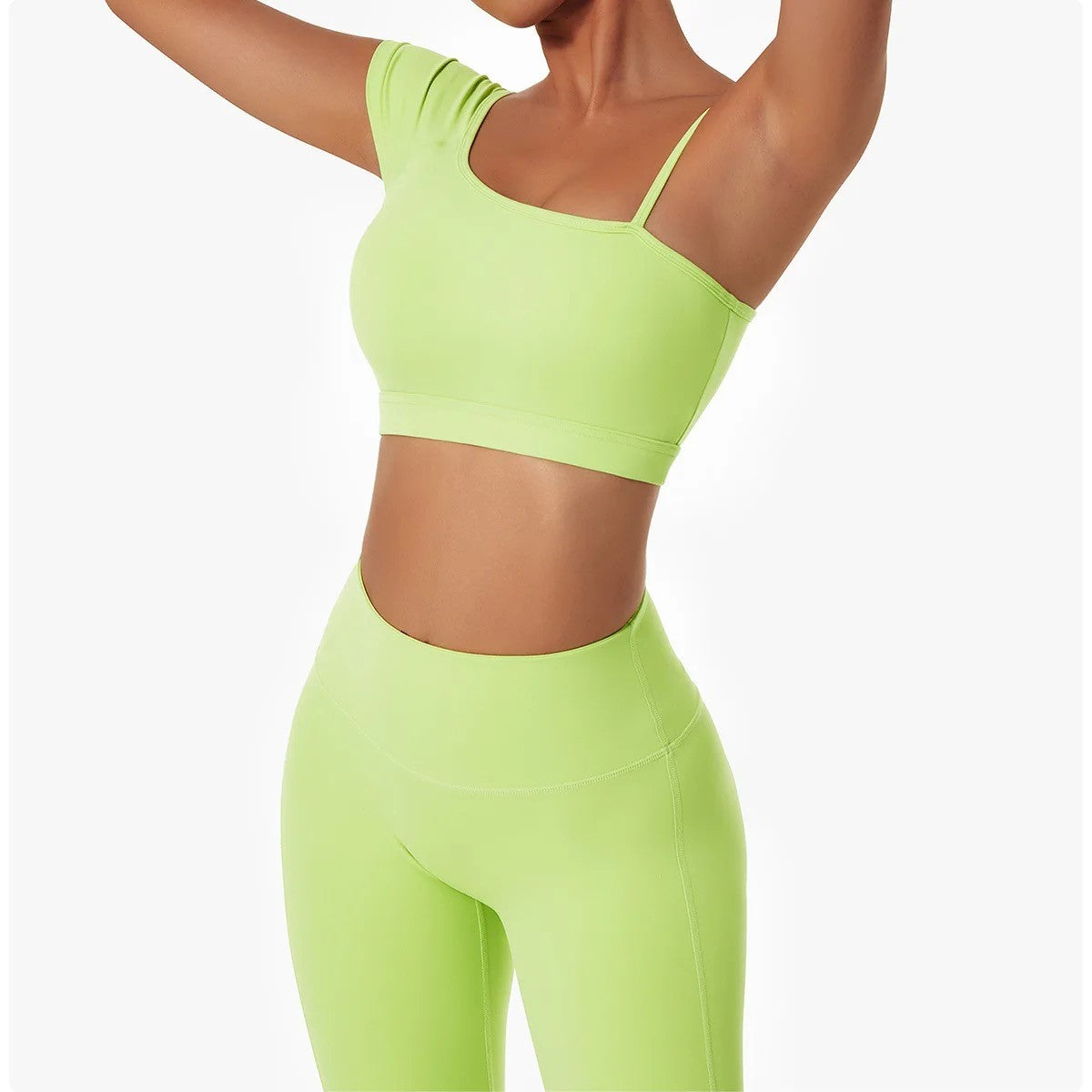 GymBabe Three Piece Set in Lime Green (Made with recycled material)