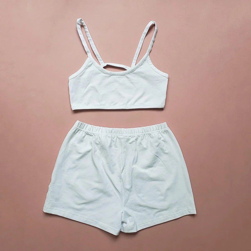 Essentials Crop Top and Shorts Set in Four Colour Ways