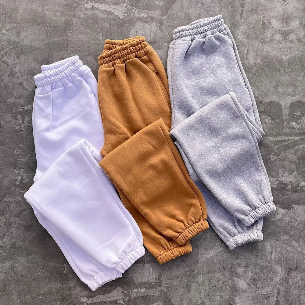 Drawstring Cuffed Cotton Joggers