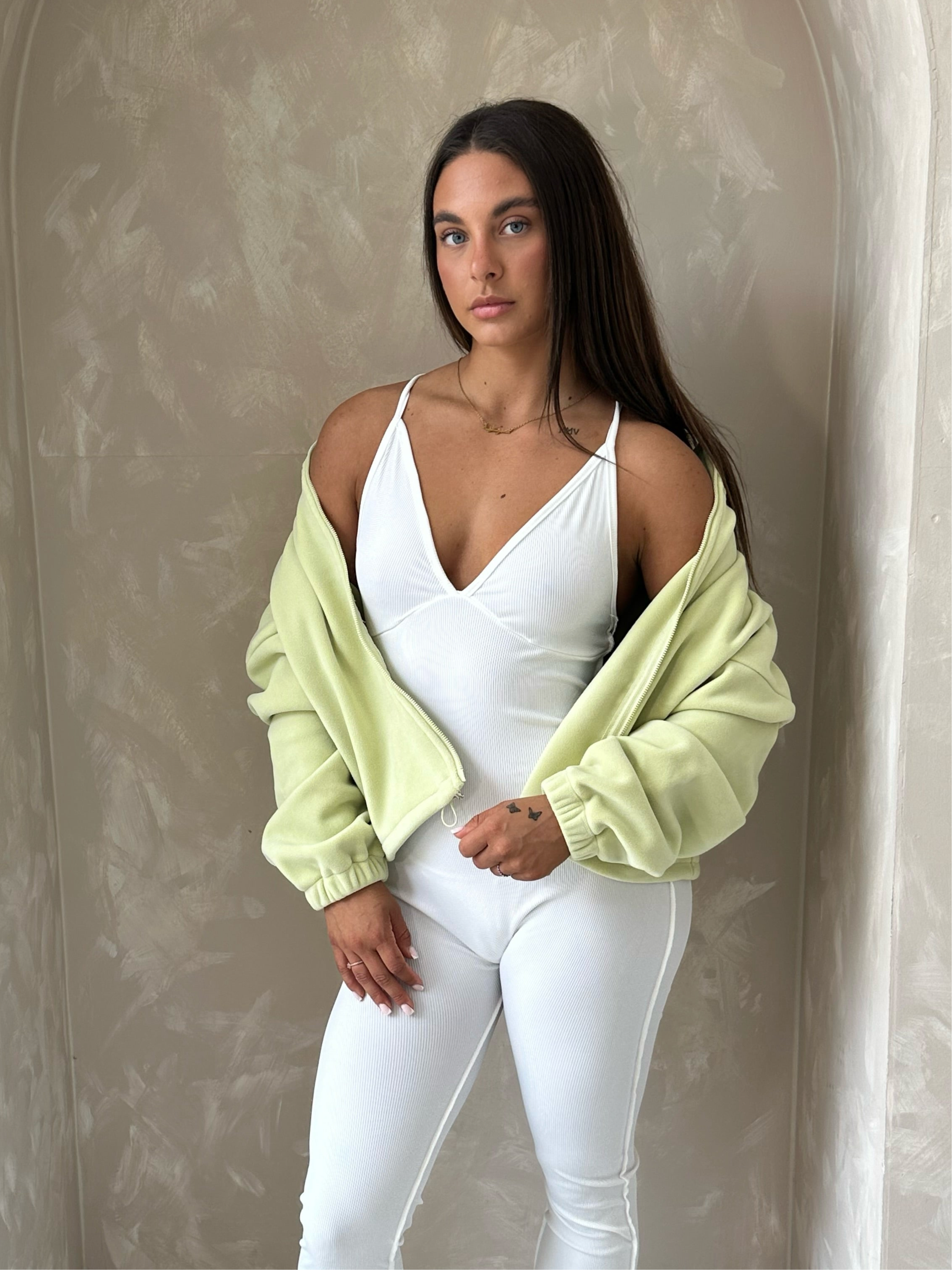 Ribbed Jumpsuit in Grey or white