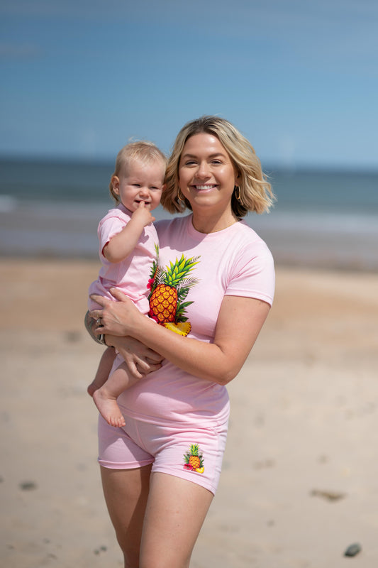 Pink Pineapple Shorts - Women