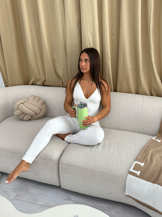 Ribbed Jumpsuit in Grey or white