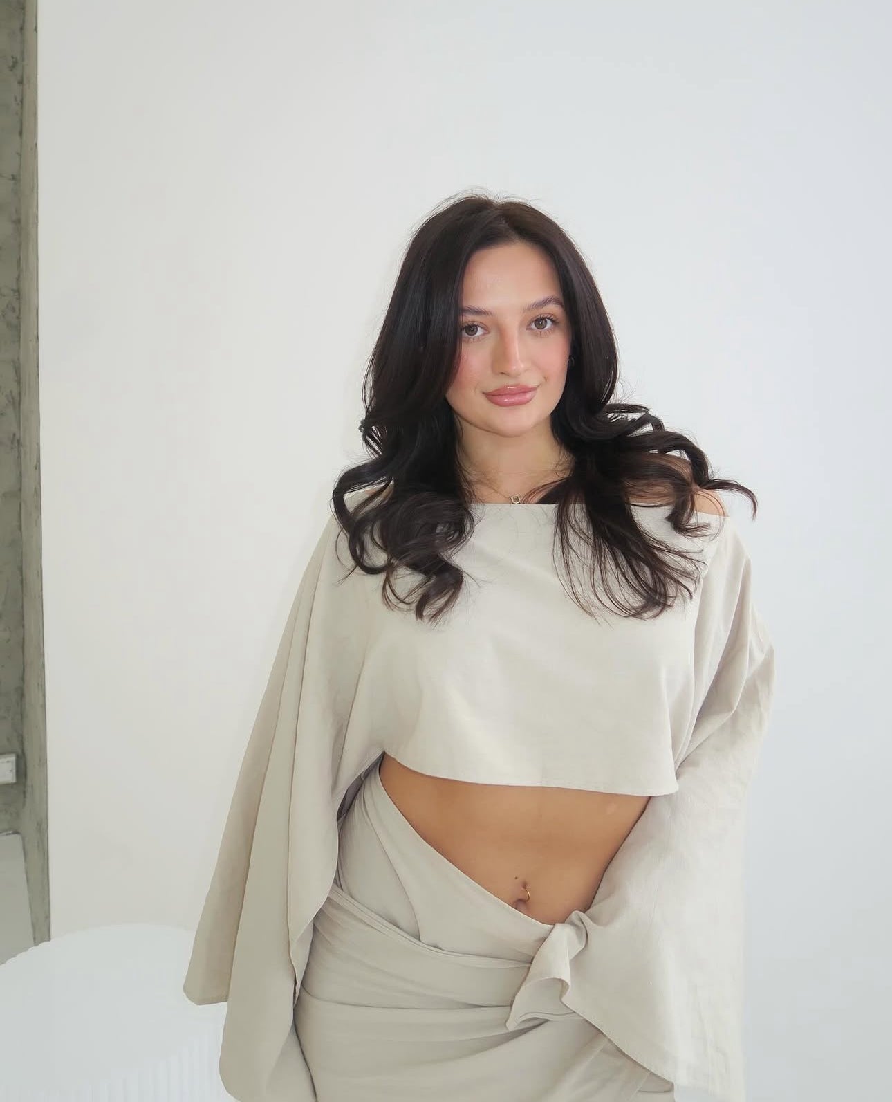 Boho Bardot Crop Top and Tie Side Skirt