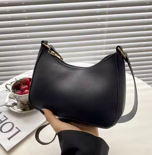 Noughties Vibe Matte Black Shoulder Bag