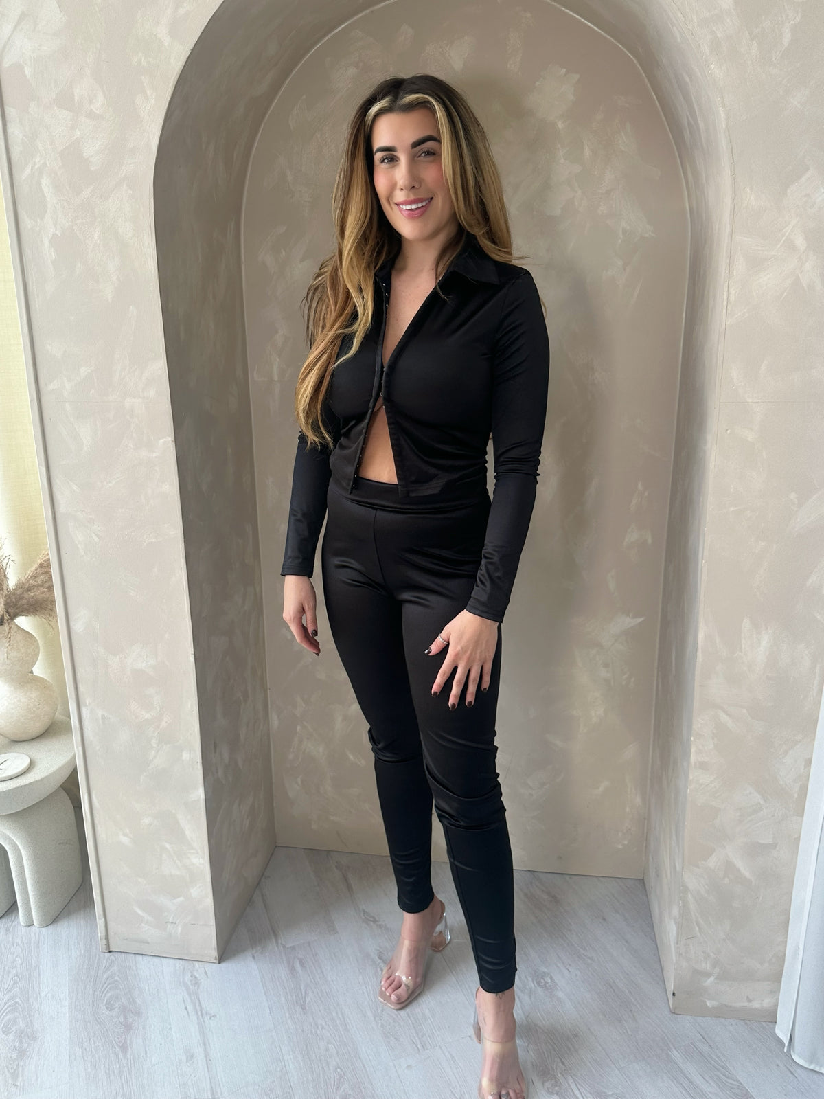Satin Multi Hook Top and Trousers Set