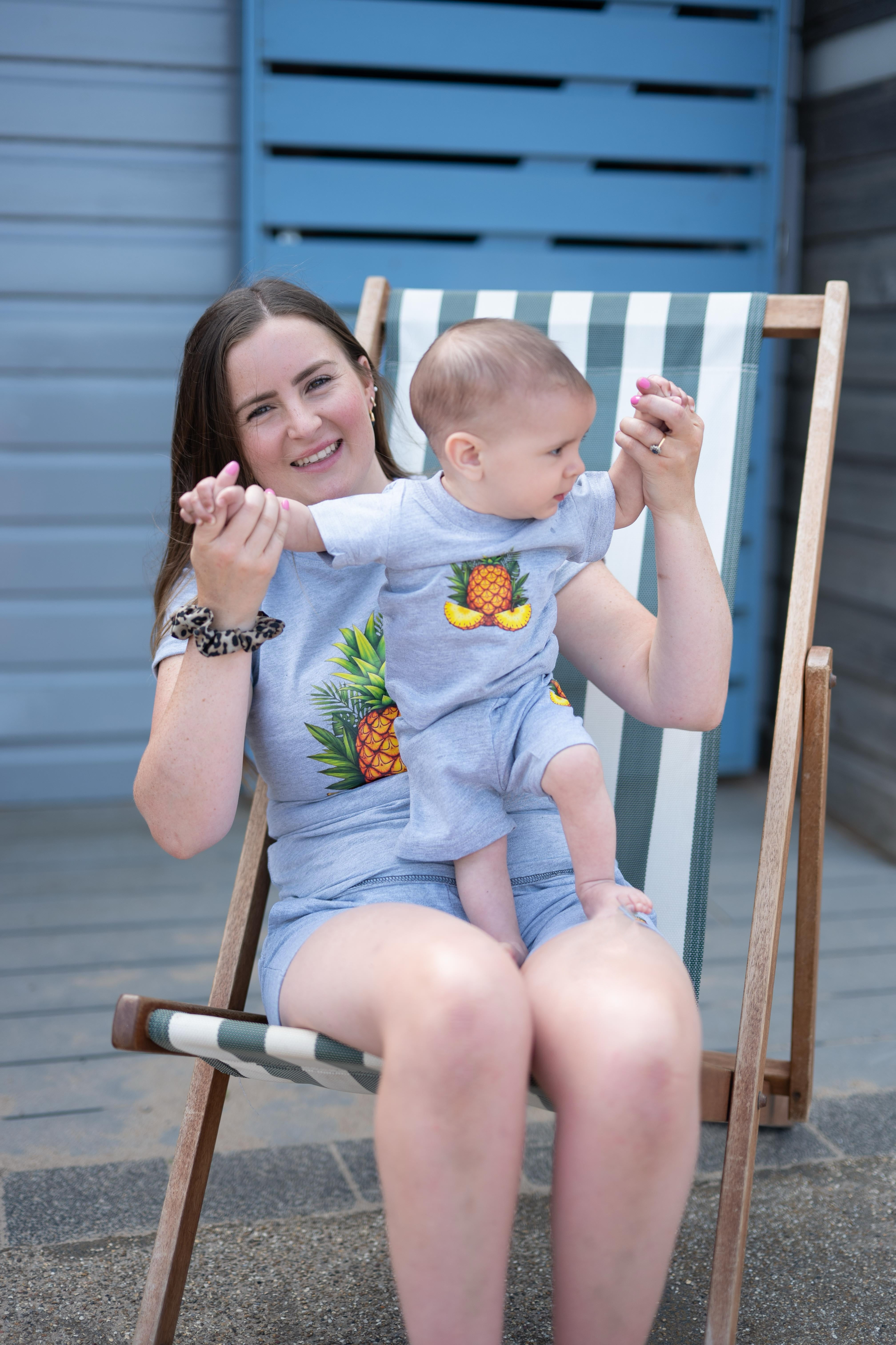 Grey Pineapple Shorts - Kids