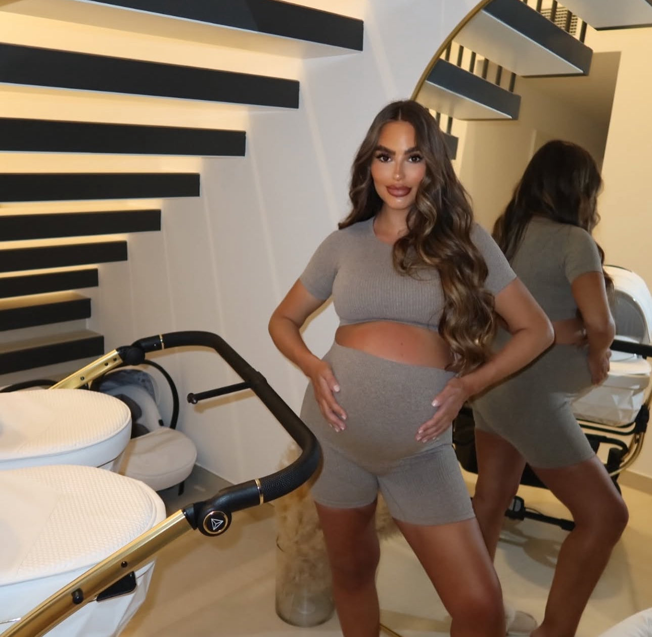 Maternity Gym Crop Top and Cycling Shorts - 3 Colour Ways