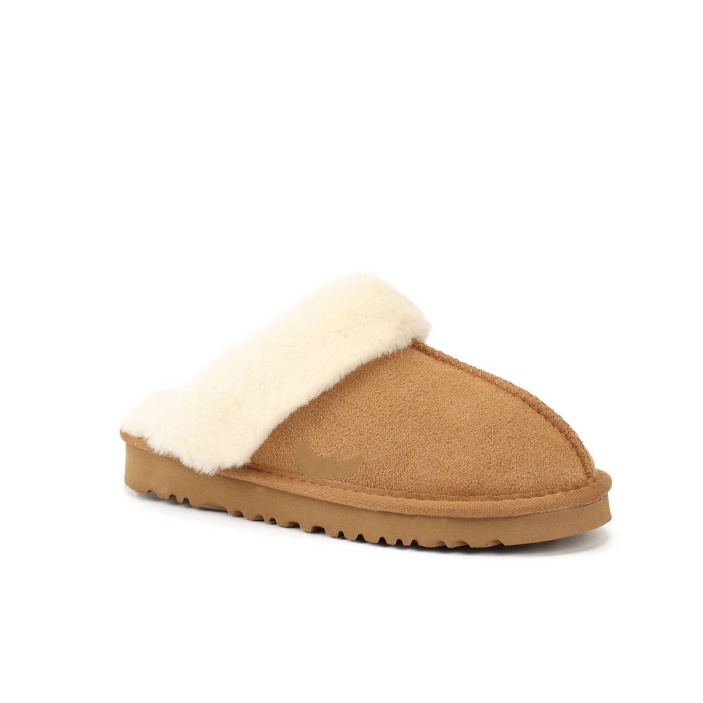 Faux Fur Slip On Platform Shoe in Tan