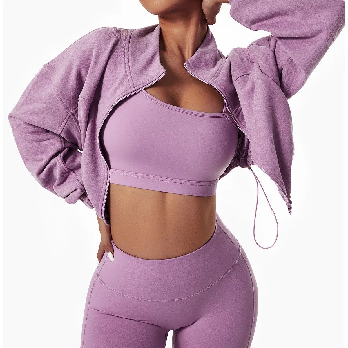 GymBabe Three Piece Set in Lilac (Made with recycled material)
