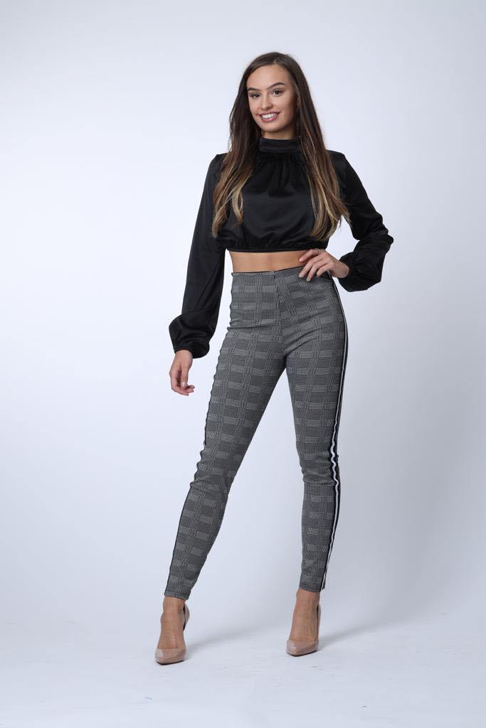 Checked Side Stripe Trousers - watts that trend