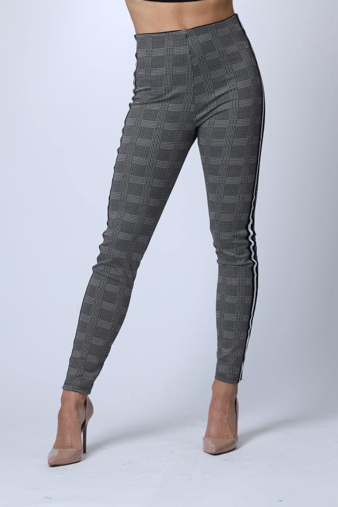 Checked Side Stripe Trousers - watts that trend