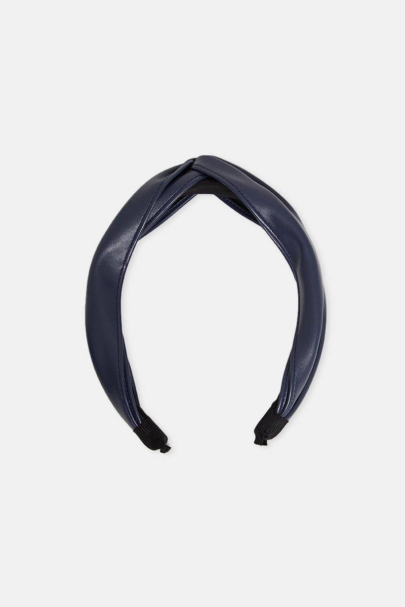 Faux Leather Hairband in Blue - watts that trend