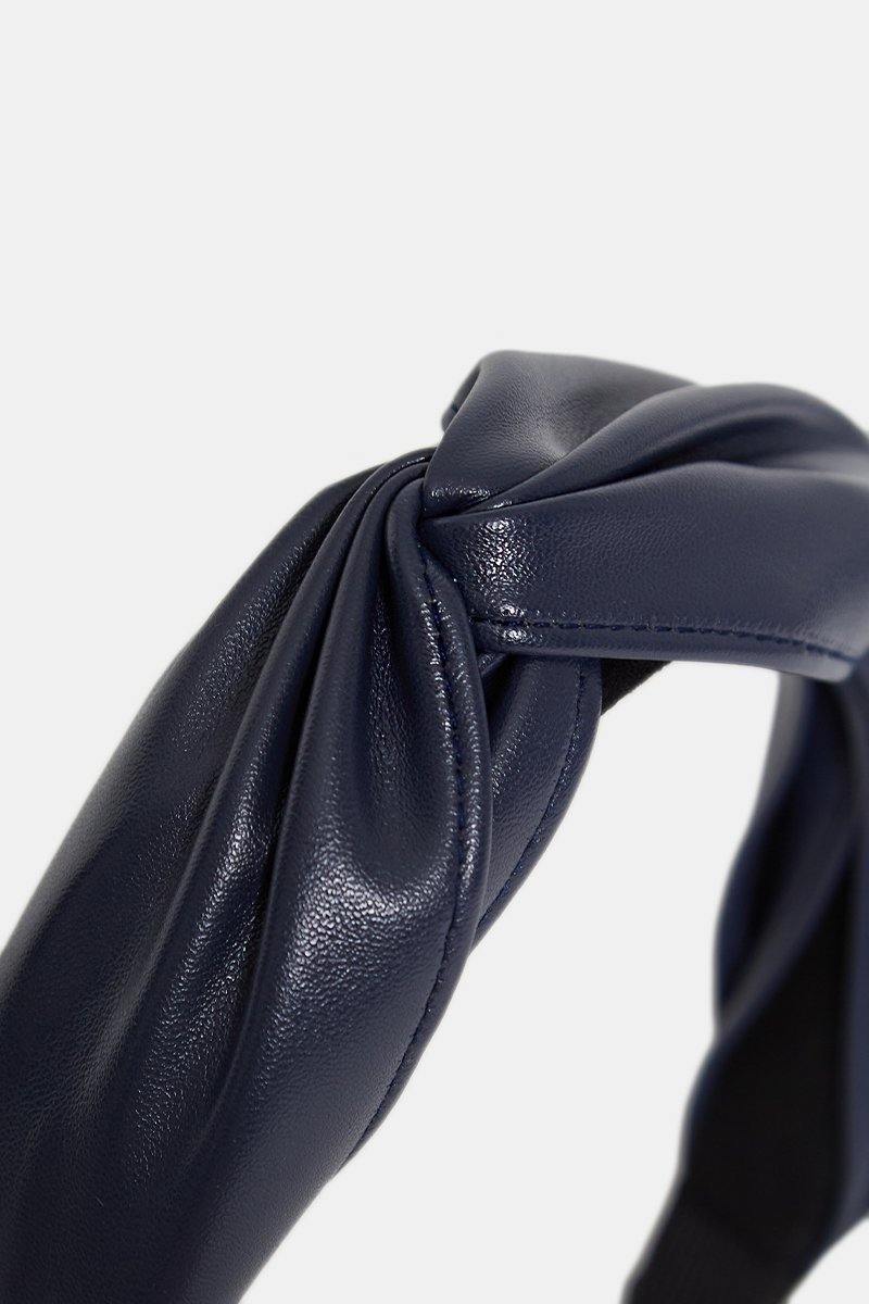 Faux Leather Hairband in Blue - watts that trend