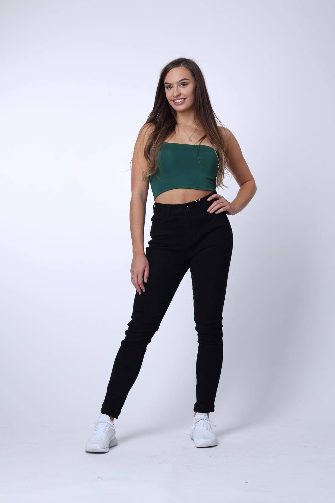 High Waist Skinny Jeans in Black - watts that trend