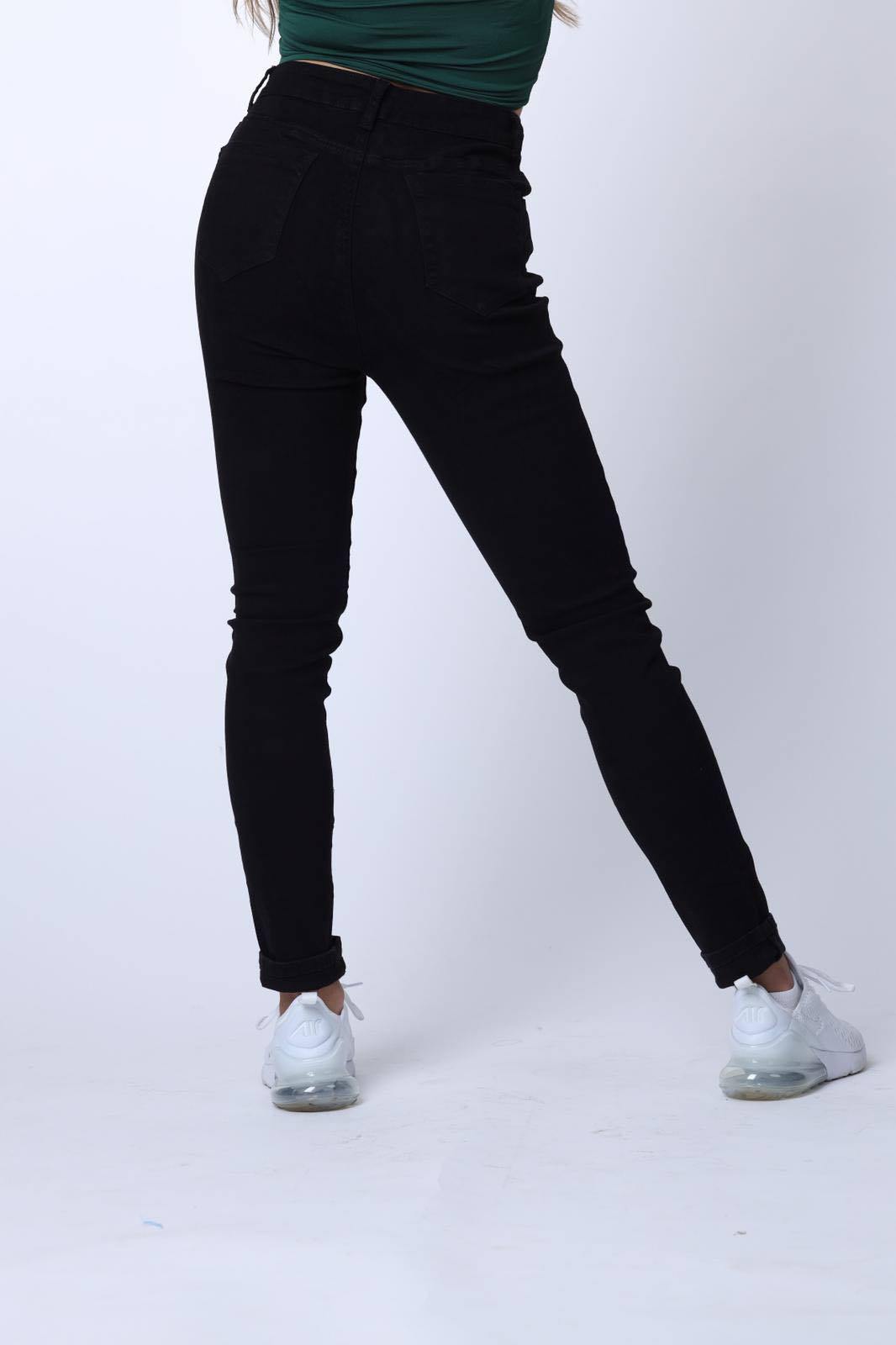 High Waist Skinny Jeans in Black - watts that trend