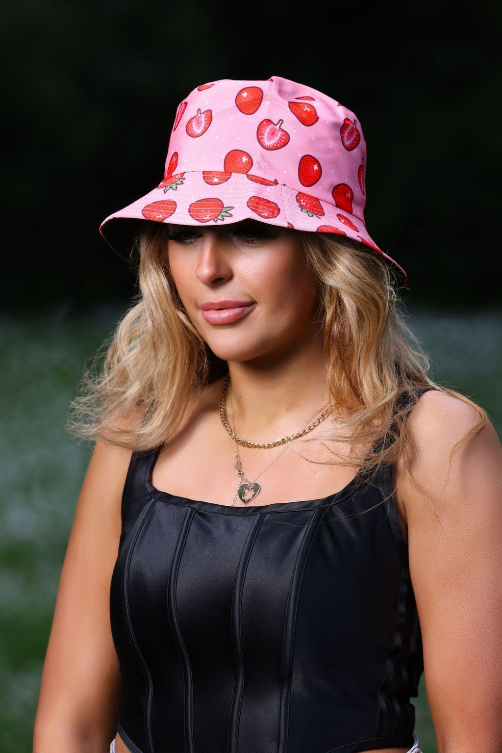 Pink Strawberry Bucket Hat - watts that trend
