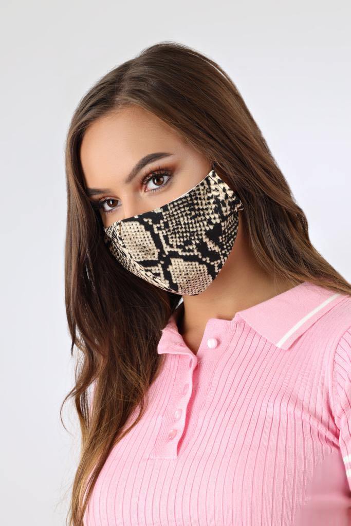 Snake Print Face Mask - watts that trend