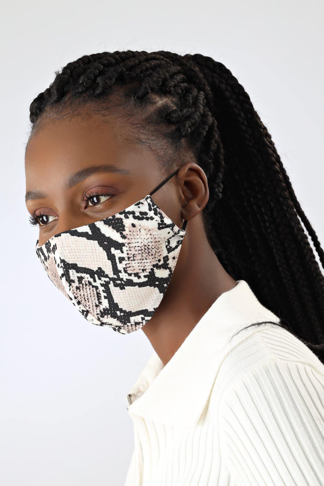 Snake Print Face Mask - watts that trend